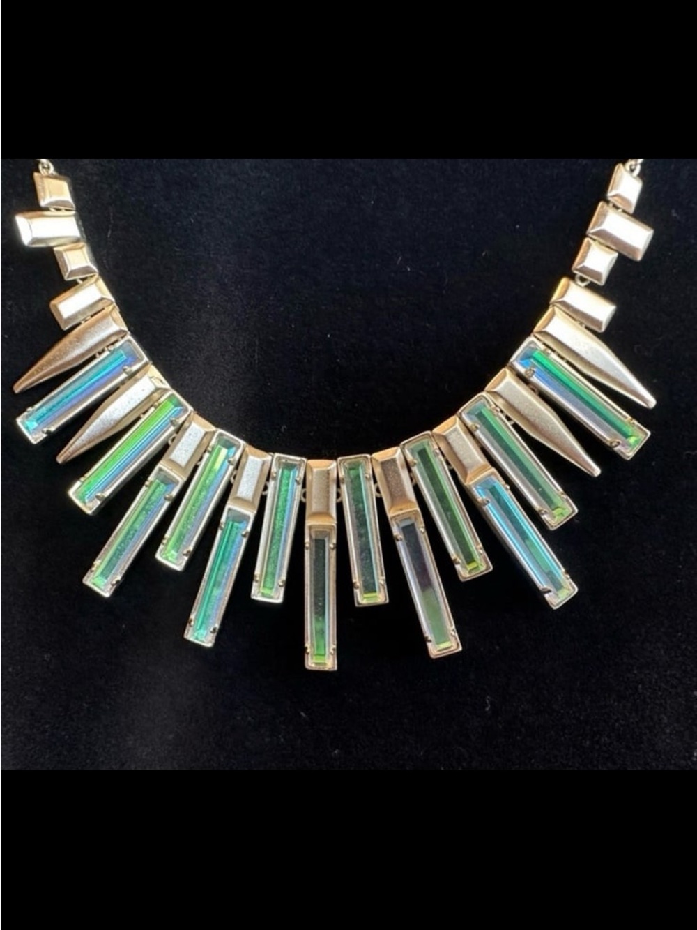 Louise necklace color bar with dichroic and clear glass stones kendrascott
